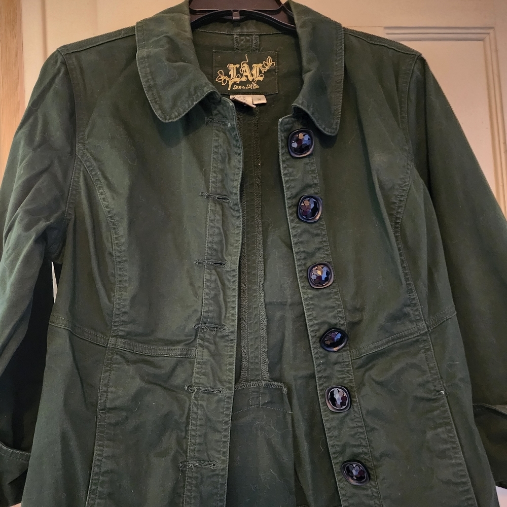 LAL (Live a Little) M Dark Green Jacket